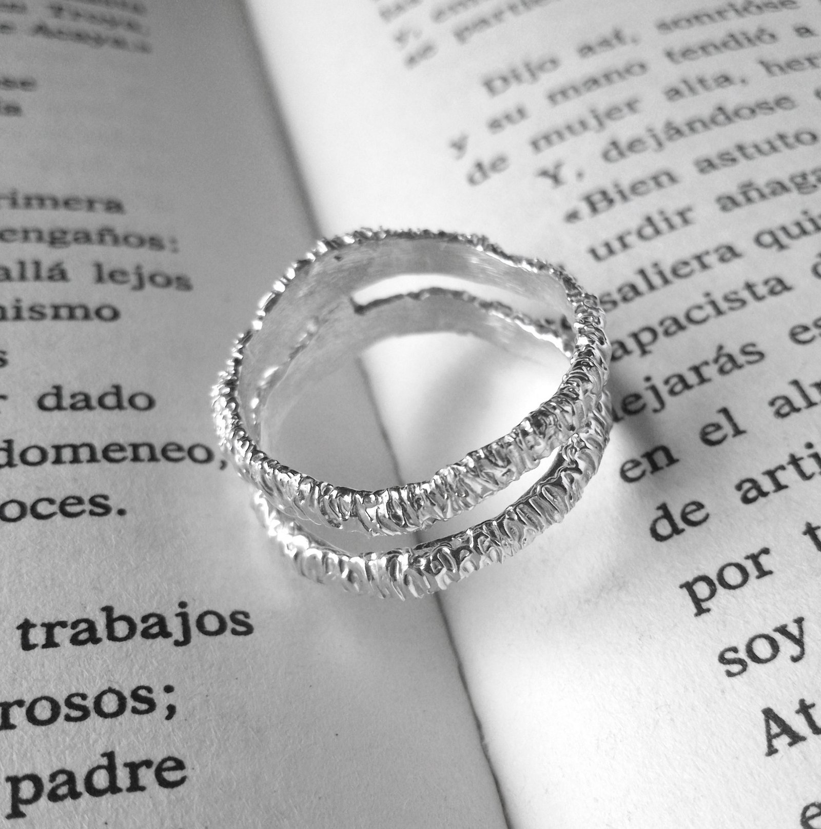 Anillo doble de plata