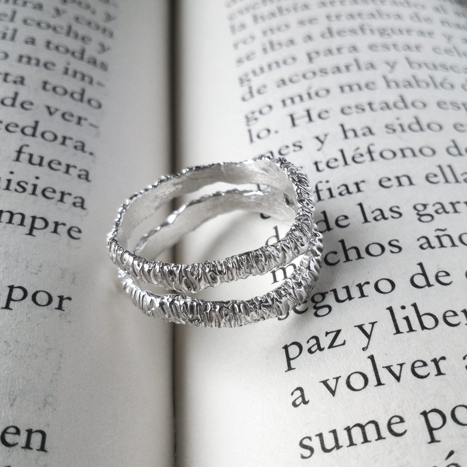 Anillo doble de plata
