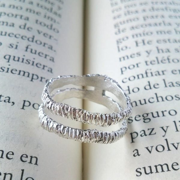 Anillo plata doble