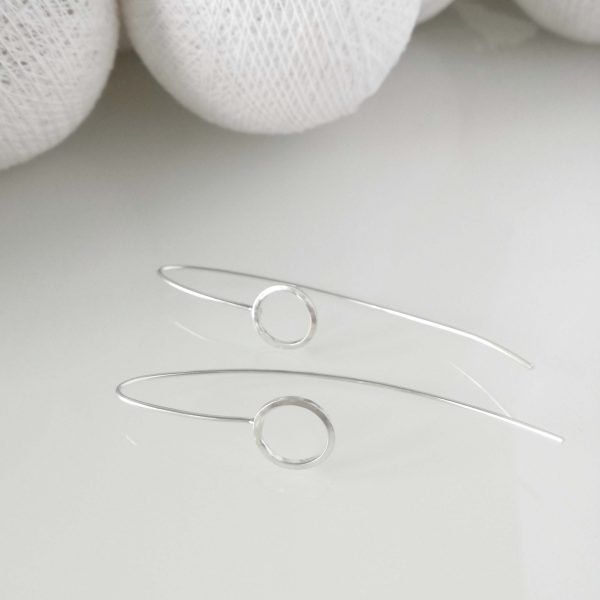 Pendientes de plata de ley geométricos