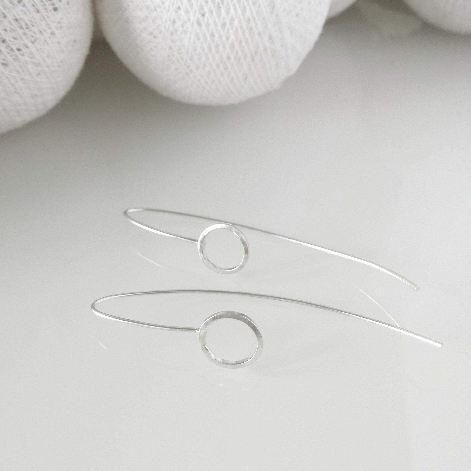 Pendientes de plata de ley geométricos