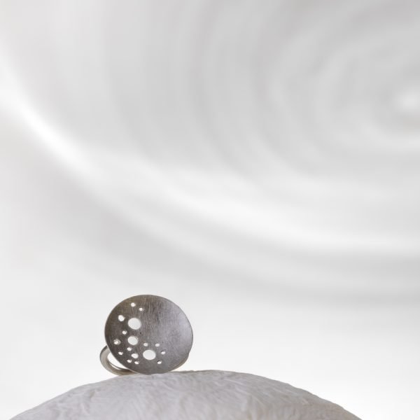 Anillo plata círculos