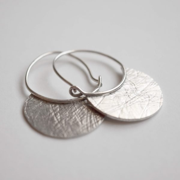 Pendientes media luna plata