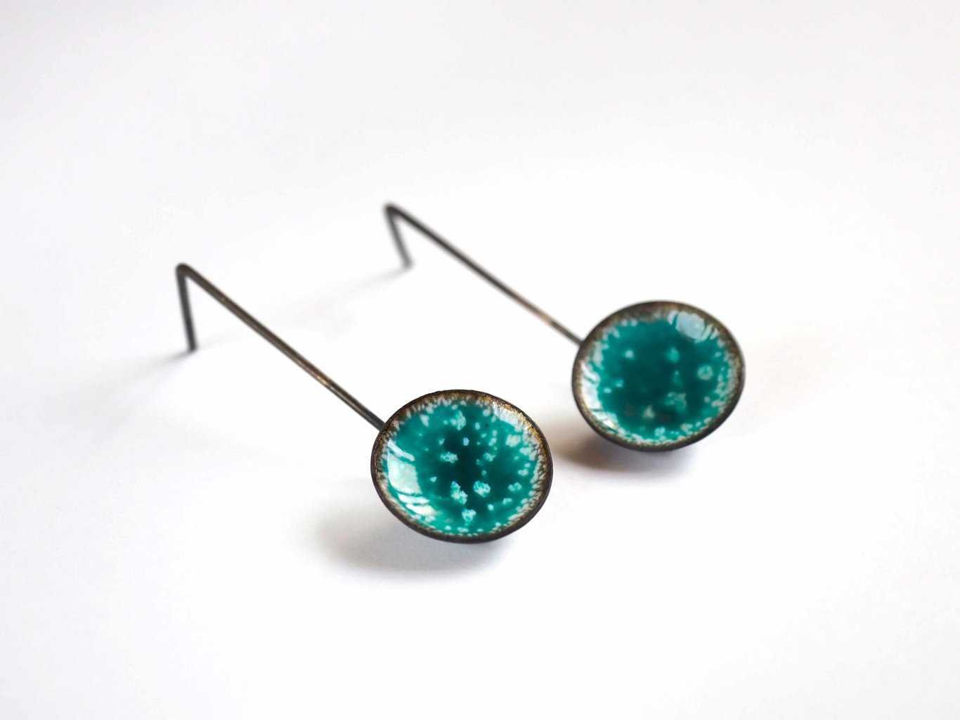 Pendientes esmaltados turquesa