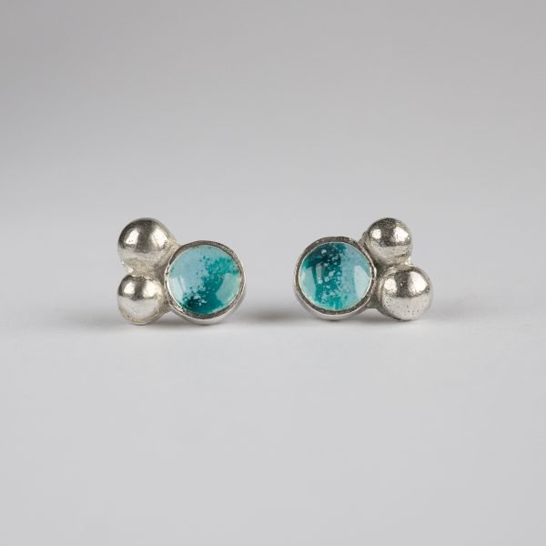 Pendientes esmalte botón